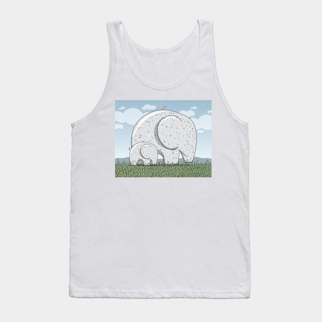 Silent Elephants Tank Top by Munchbud Ink